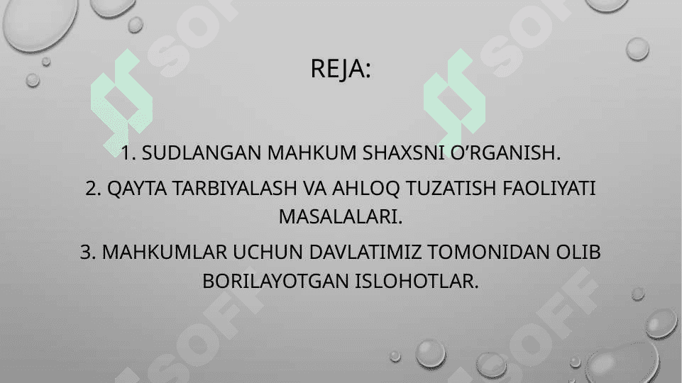Mahkum Psixologiyasi va resotsiallashtirish vazifalari. Mahkumni va jazoni o’tagan shaxslarni psixologik tarbiyalashtirishning Psixologik vositalari 2