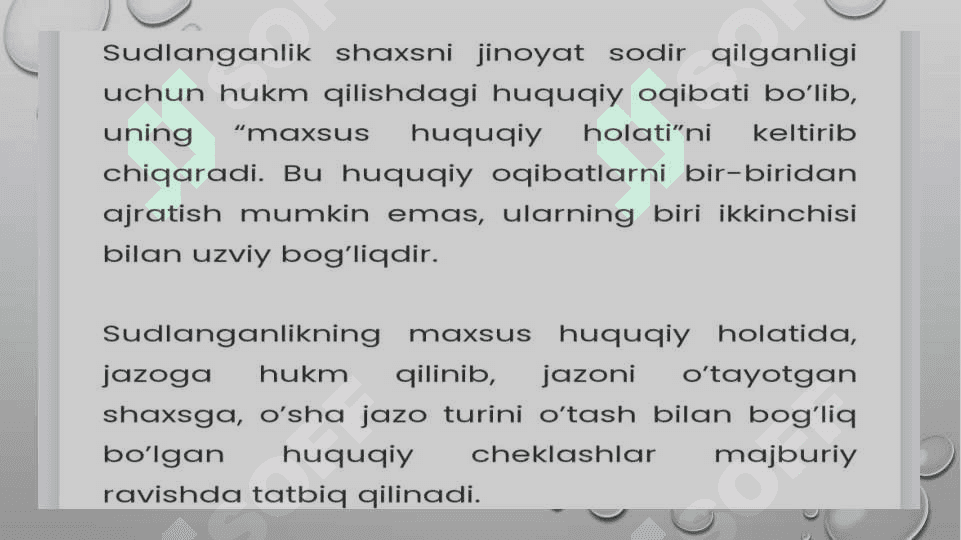 Mahkum Psixologiyasi va resotsiallashtirish vazifalari. Mahkumni va jazoni o’tagan shaxslarni psixologik tarbiyalashtirishning Psixologik vositalari 7