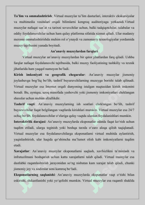 Virtual muzeylar va ularning ahamiyati 25 3
