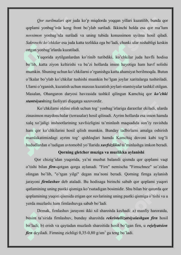 Muzliklar  haqidagi umumgeografik ma`lumotlar 4