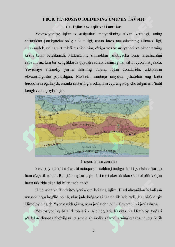 Yevrosiyo iqlimi va ichki suvlari 6