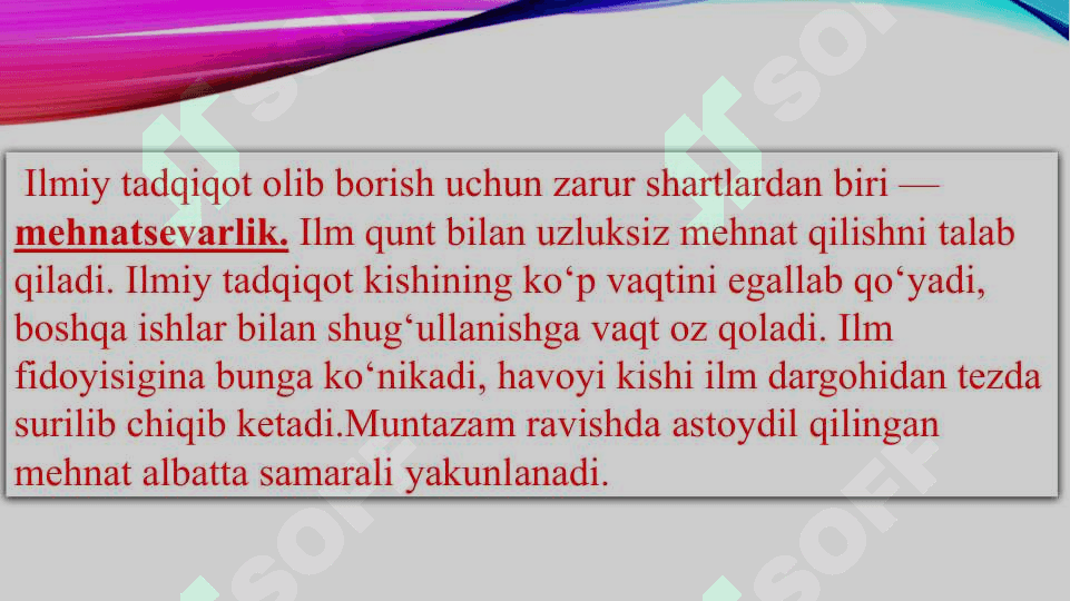Dastlabki ilmiy tadqiqot yozishda til imkoniyaridan togʻri foydalanish.  Dastlabki ilmiy tadqiqotlar haqida ma’lumot. 4