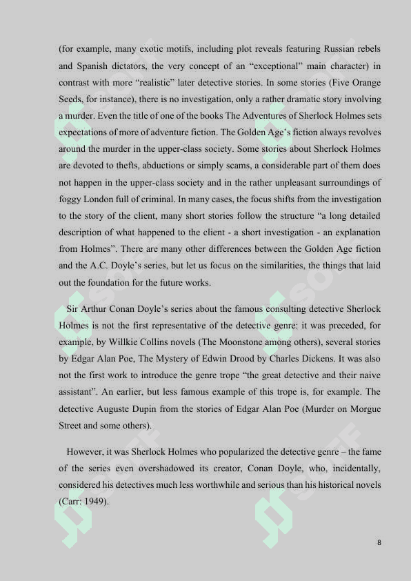 The Development of The Detective Genre , Sir Arthur Conan Doyle 8