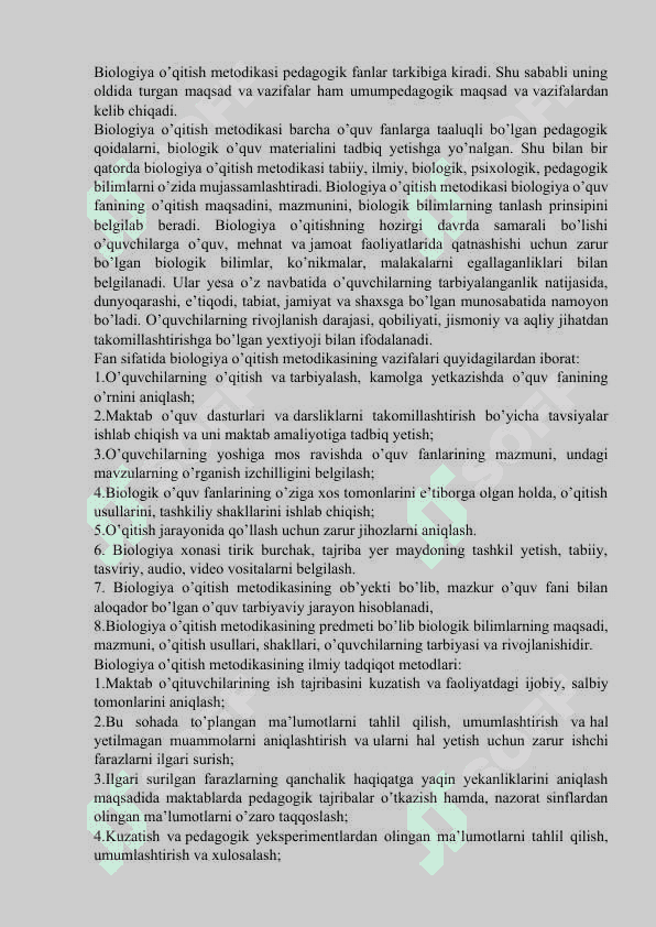 Maktab o`quv rejasidagi biologik ta`limning o`ziga xos tomonlari. 3