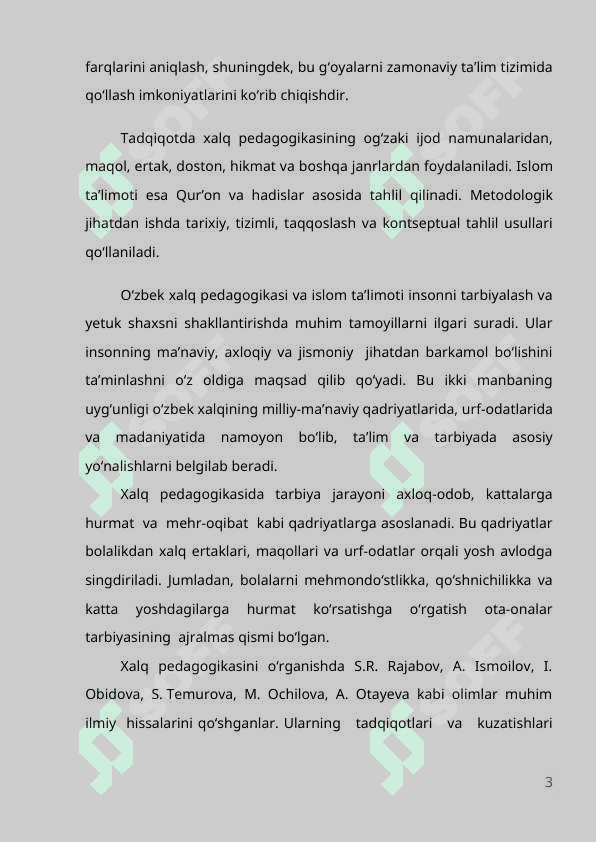 O'zbek xalq pedagogikasi va islom ta'limotida ijtimoiy pedagogik g'oyalar. 3