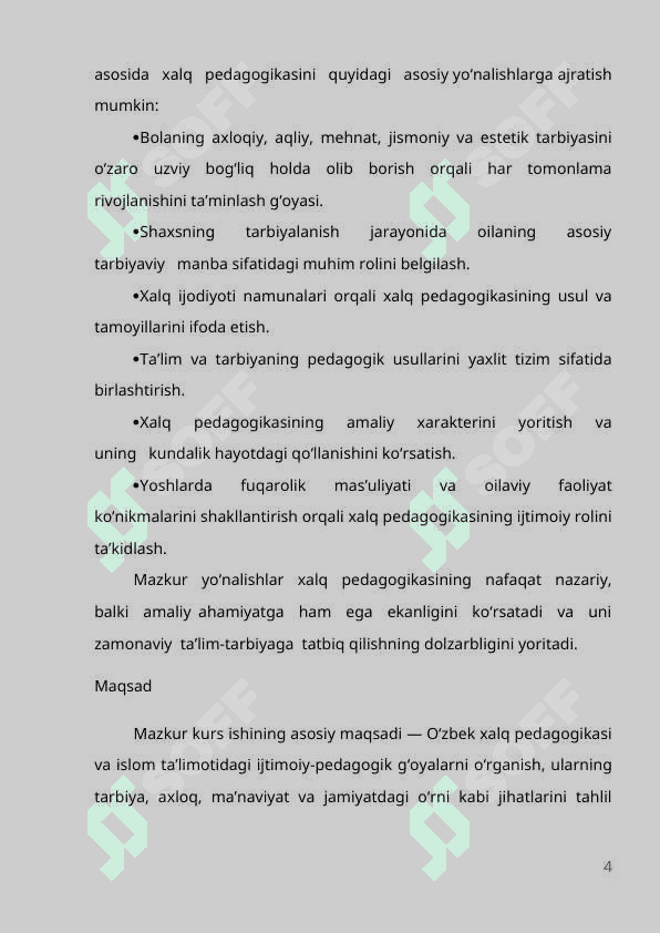 O'zbek xalq pedagogikasi va islom ta'limotida ijtimoiy pedagogik g'oyalar. 4