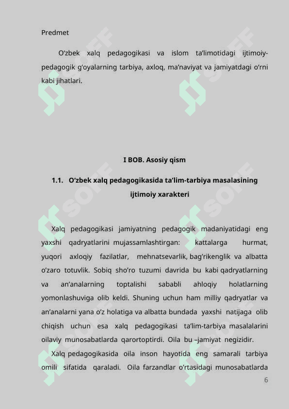 O'zbek xalq pedagogikasi va islom ta'limotida ijtimoiy pedagogik g'oyalar. 6