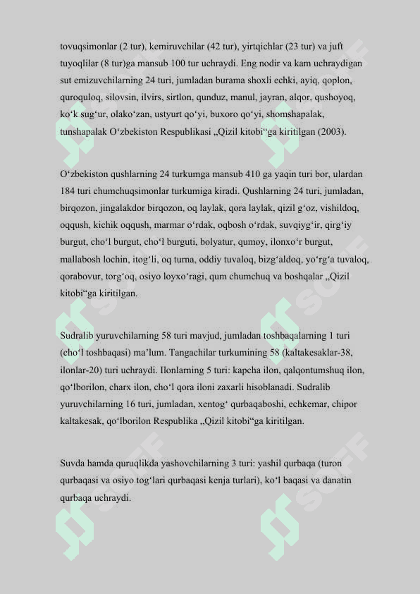 O'zbekiston hududiga oxirgi o‘n yilliklar kirib kelgan umurtqali hayvonlar turlari, ularning biologik xilma-xillikka ta'siri.docx 3