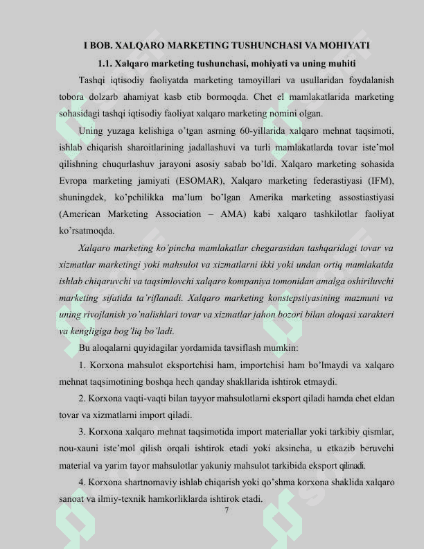 XALQARO MARKETING FAOLIYATINI TASHKIL QILISHDA MAVJUD TAHLILLAR.docx 6