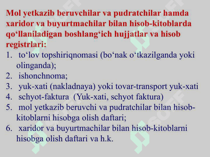 HISOB-KITOB  OPYERASIYALAR HISOBI 6