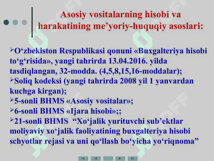 UZOQ MUDDATLI AKTIVLAR HISOBI 5