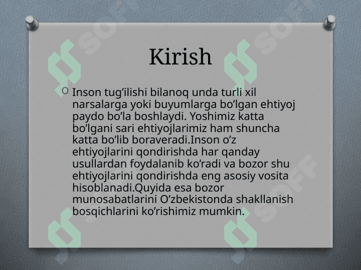 O’zbekiston Respublikasida bozor munosabatlarining shakllanishi,uning yo’nalishlari,bosqichlari va xususiyatlari 3