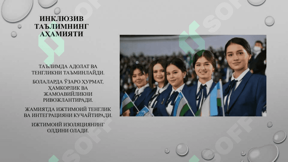 Ўзбекистон Республикасида инклюзив таълимни қўллаб-қувватлашнинг ҳуқуқий асослари ва амалий тажрибалари 5