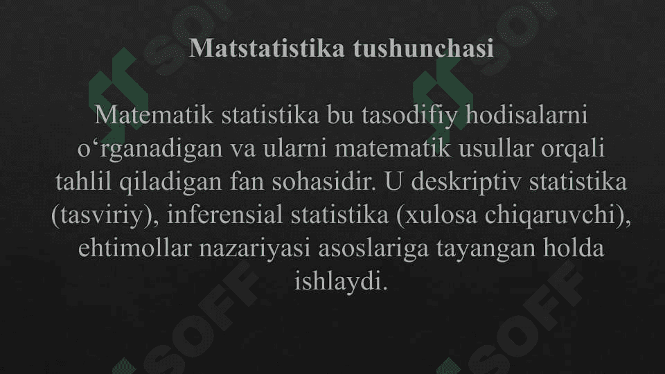 Matstatistik EHM dasturlari va ular bilan ishlash 4