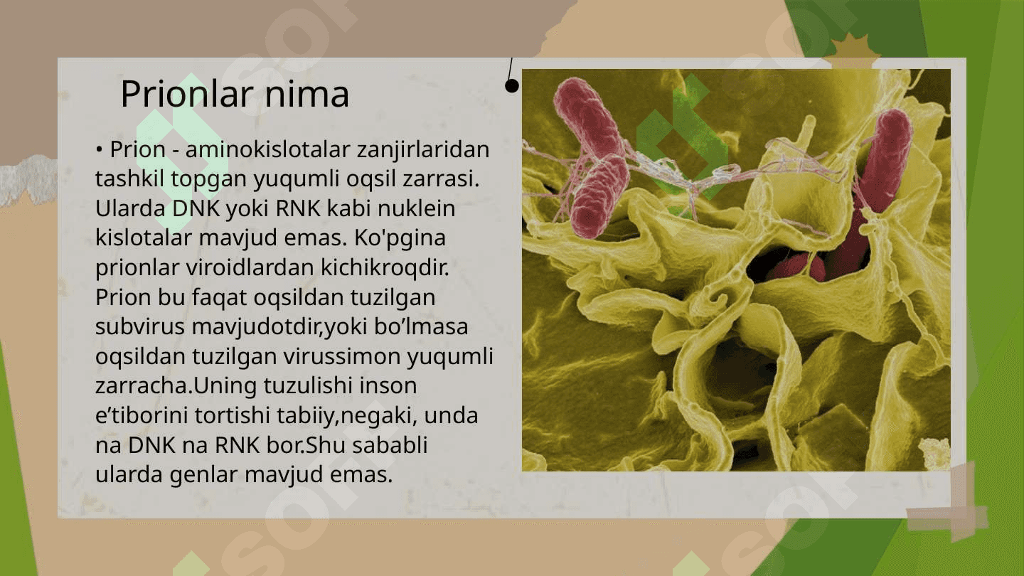 Prionlarni amaliyotda ahamiyati. 2