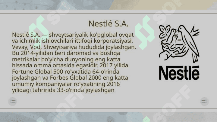 "Nestle" kompaniyasi haqida 5