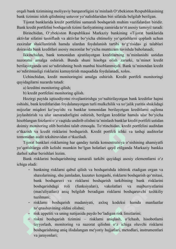 Kredit portfeli va uning diversifikatsiyasi 8
