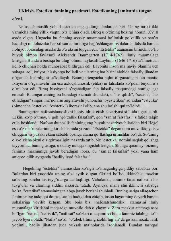 Estetikaning predmeti, maqsadi va vazifalari 3