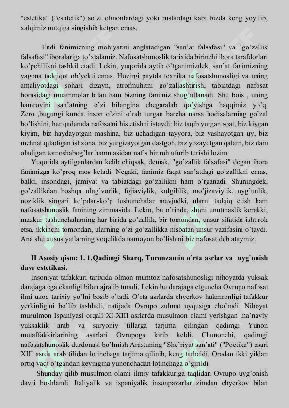 Estetikaning predmeti, maqsadi va vazifalari 4