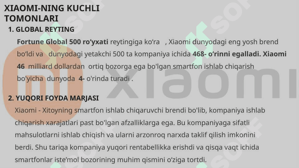 Xiaomi swot tahlili 5