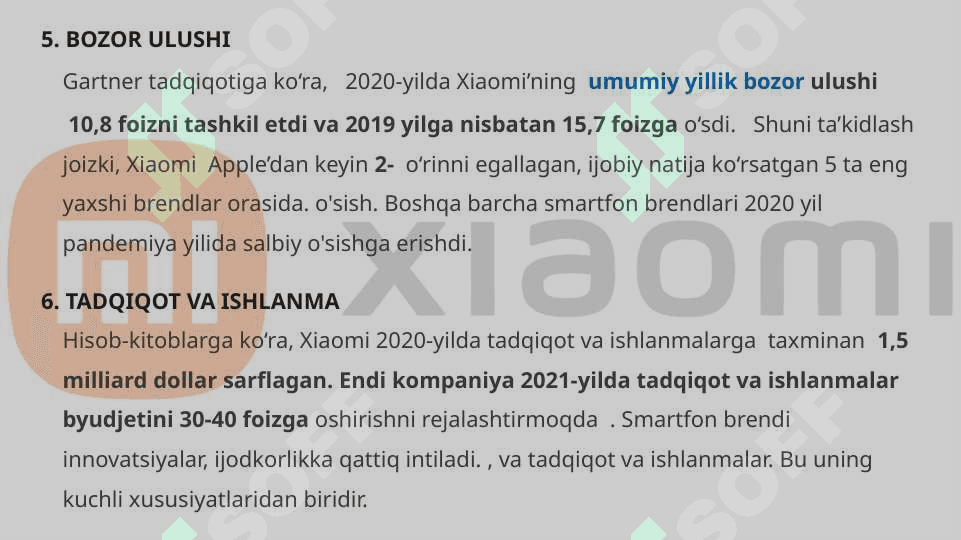 Xiaomi swot tahlili 7