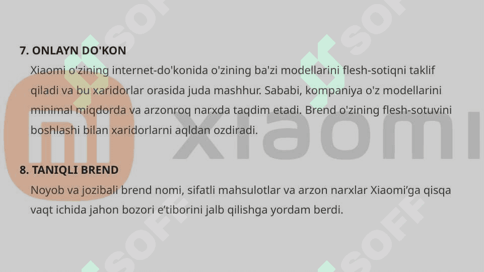 Xiaomi swot tahlili 8