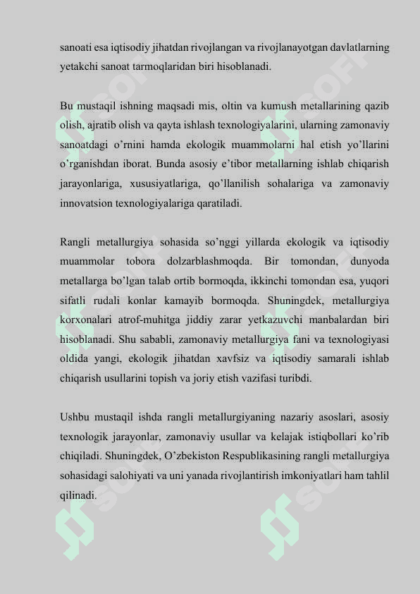 RANGLI METALLAR. MIS, OLTIN VA KUMUSH ISHLAB CHIQARISH 4