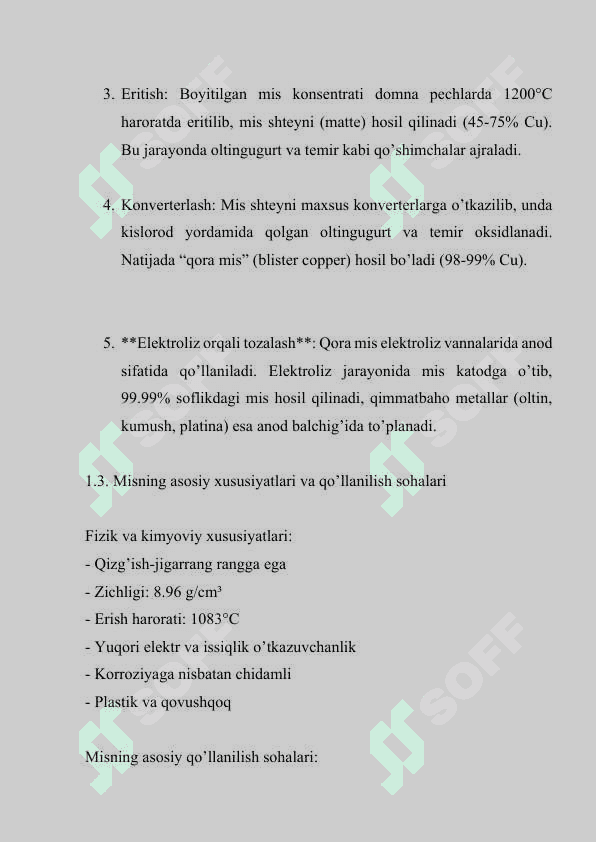RANGLI METALLAR. MIS, OLTIN VA KUMUSH ISHLAB CHIQARISH 6
