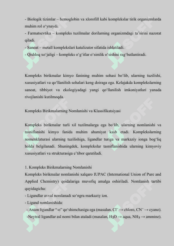 KOMPLEKS BIRIKMALAR KIMYONING MUHIM QOIDALARI 7