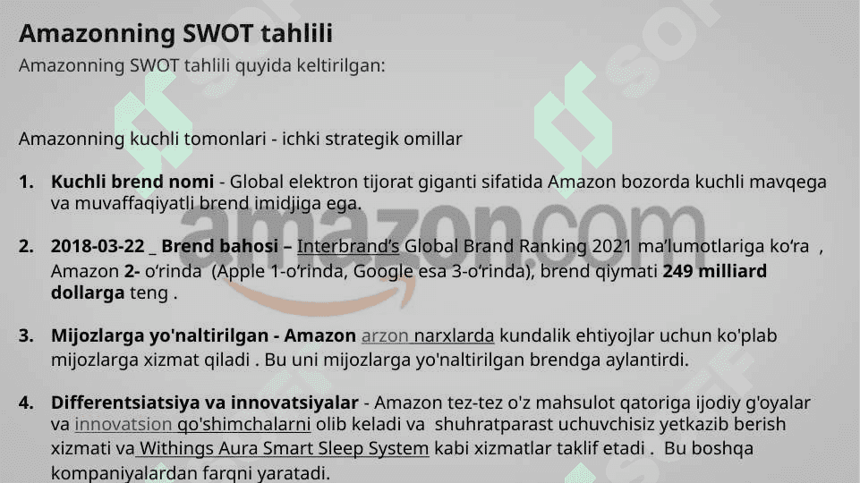 Amazon Swot tahlili 6