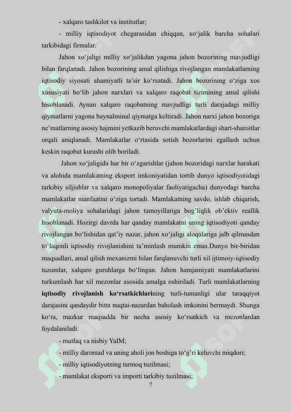 JAHON BOZORI VA UNING IQTISODIY MOHIYATI 7
