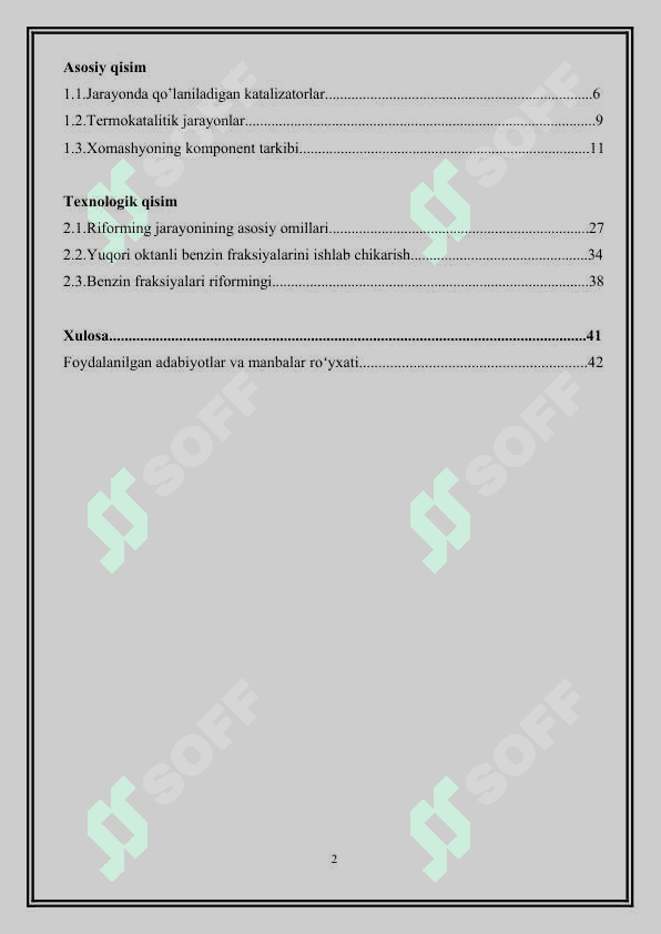 Riforming qurulmasini hisobi 2