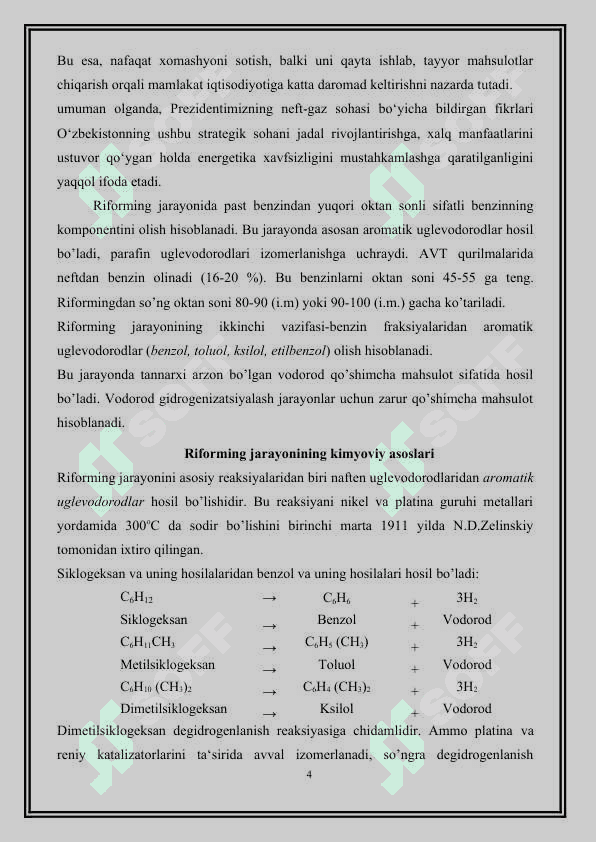 Riforming qurulmasini hisobi 4