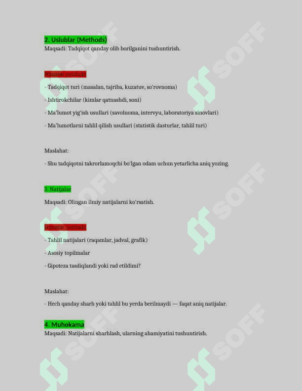 IMRAD talabi asosida maqola yozish tartibi 2
