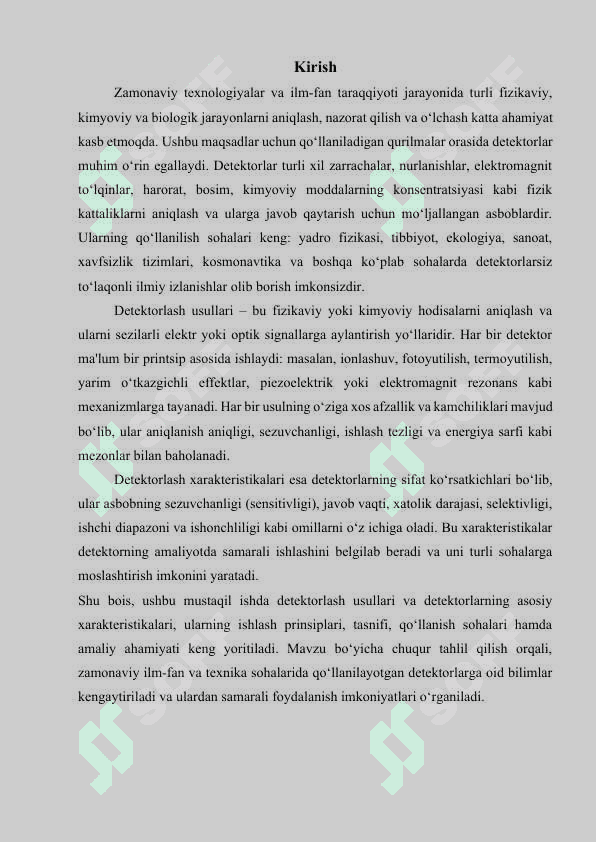 Detektorlash usullari va detektorlash xarakteristikalari 3