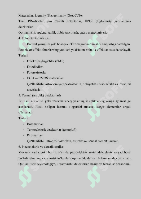 Detektorlash usullari va detektorlash xarakteristikalari 7