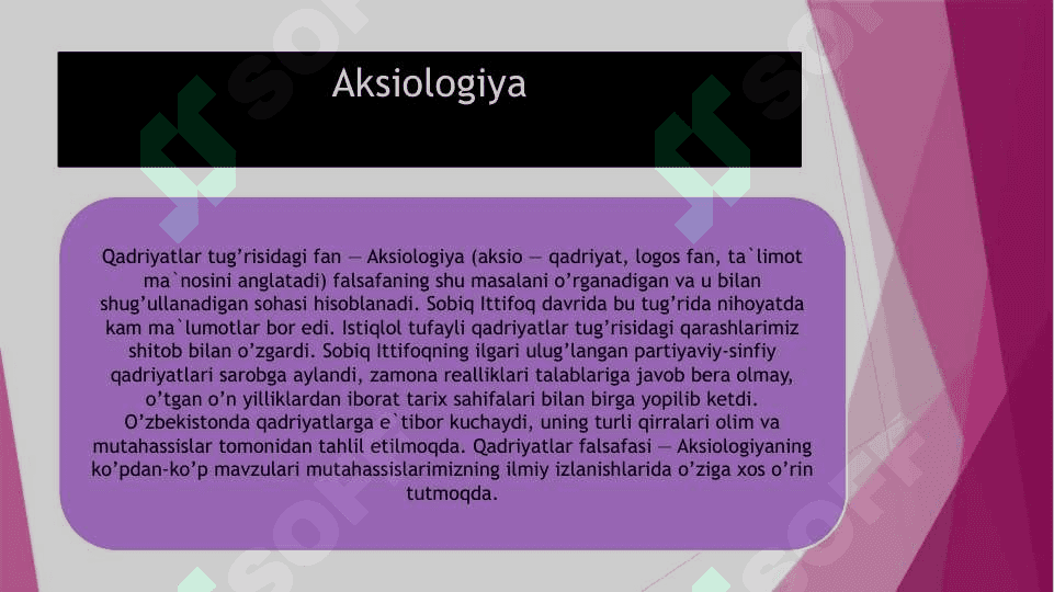 Qadriyatlar falsafasi (aksiologyia) 3