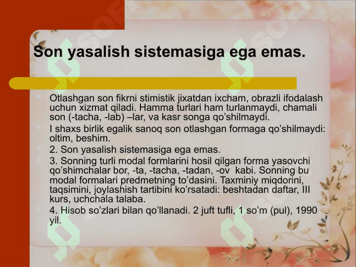 Son so’z turkumi 6