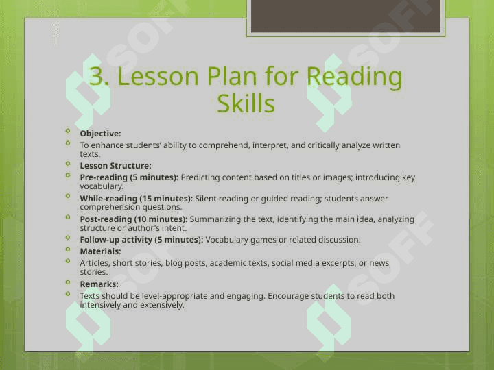 Create Detailed Lesson Plans for Different Language Skills 7