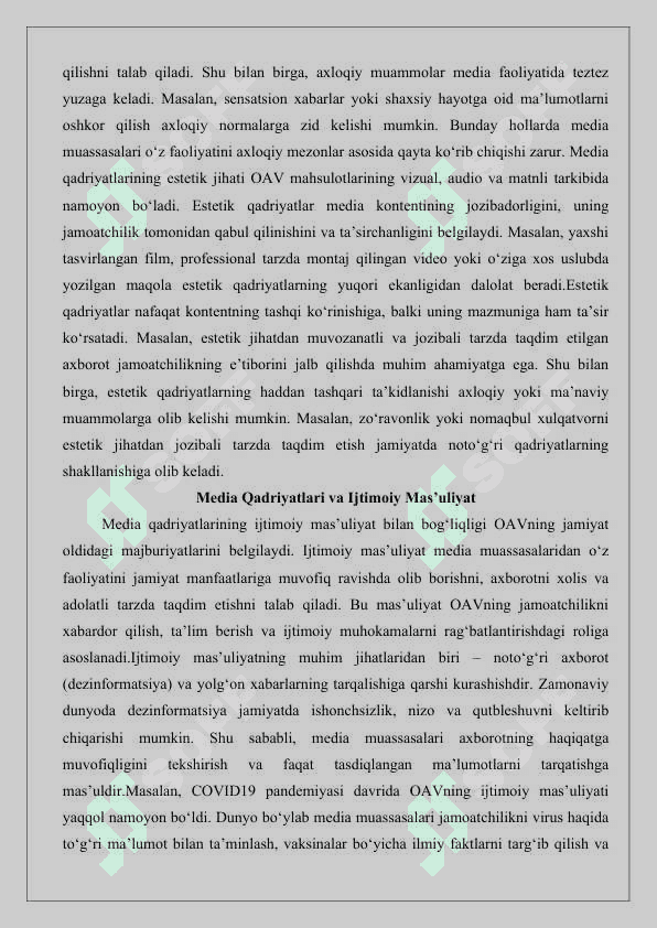Media qadriyatlar tushunchasini mazmun va mohiyati 25 5