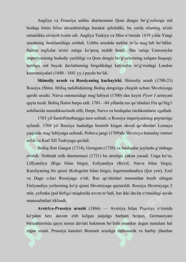 XVII–XIX asr boshlarida xalqaro munosabatlar va diplomatiya 4