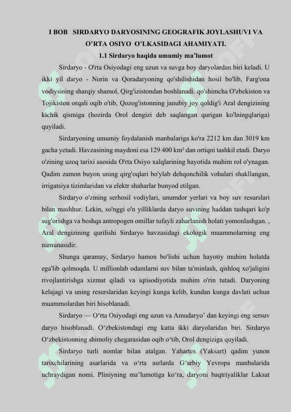 Sirdaryoning gidrologik hususiyatlari 4