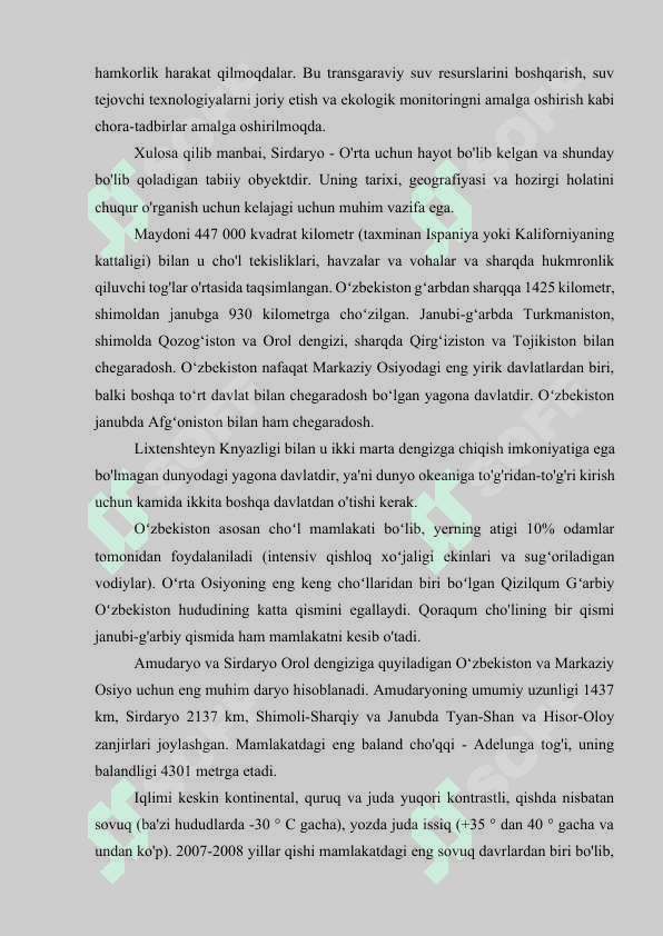 Sirdaryoning gidrologik hususiyatlari 7