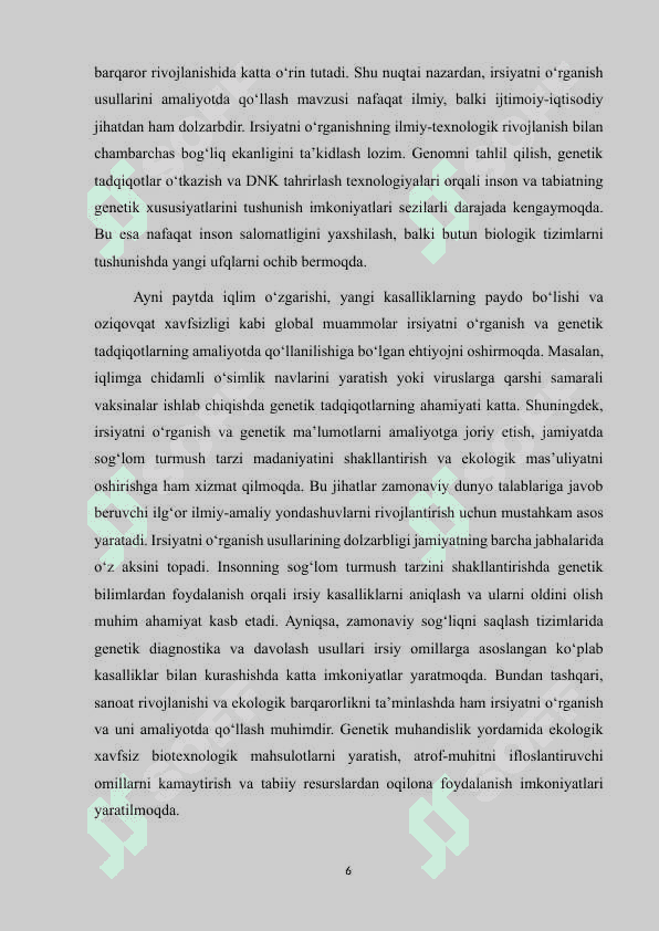 IRSIYATNI O'RGANISH VA USULLARI VA ULARNI AMALIYOTDA QO'LLASH KURS ISHI 1