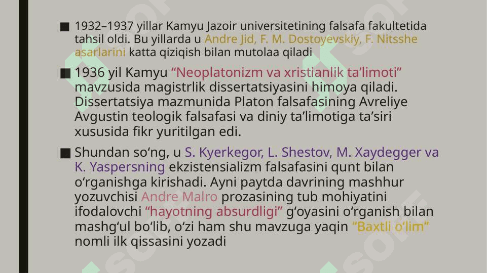 A. Kamyuning “Begona” asari 4