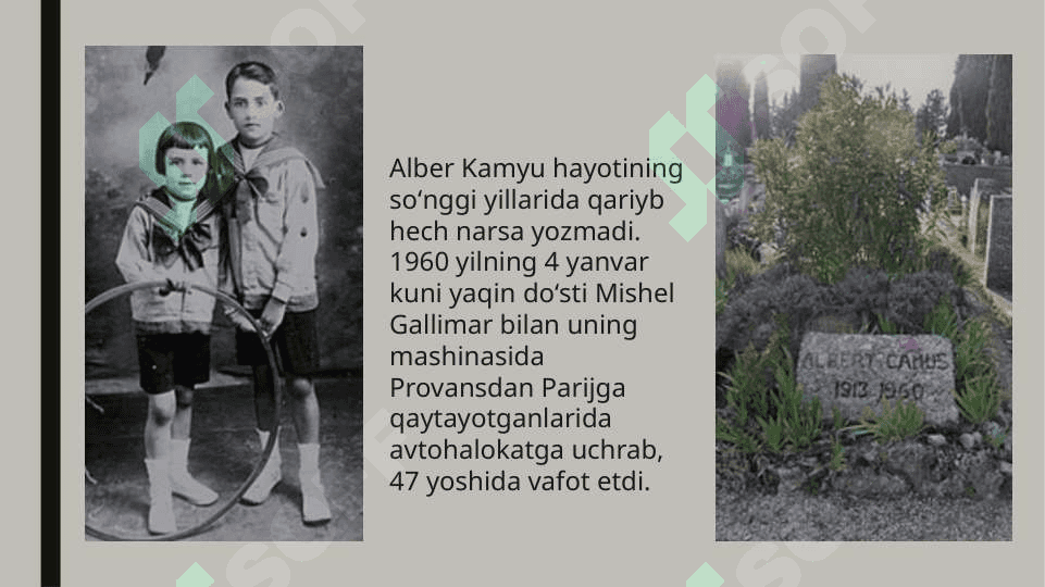 A. Kamyuning “Begona” asari 6