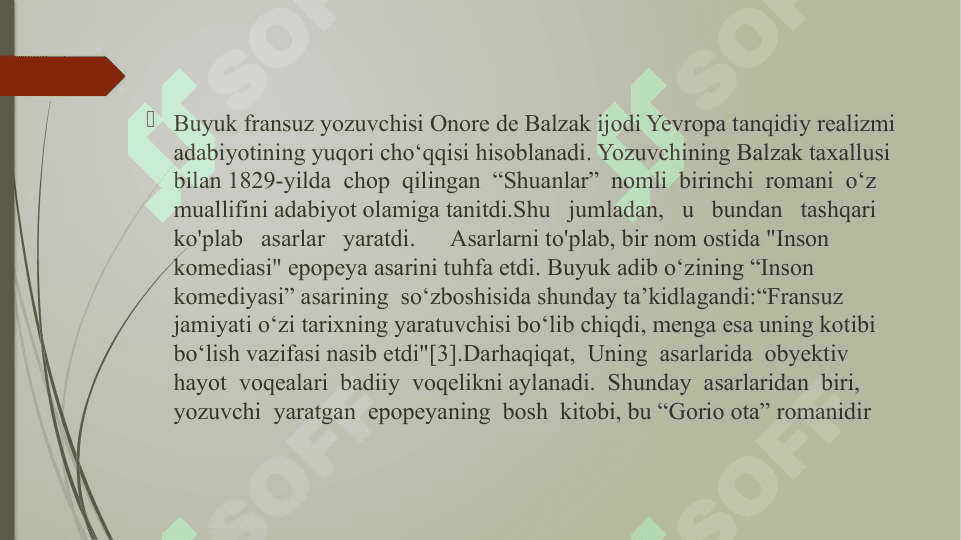 Balzak hayoti va ijodi 4