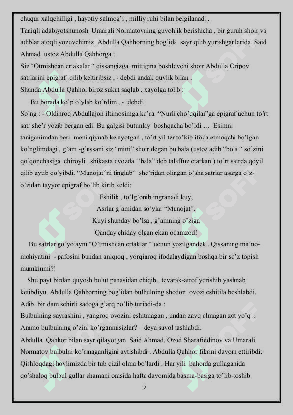 Abdulla Oripov she’riyatida sevgi-muhabbat mavzulari 2