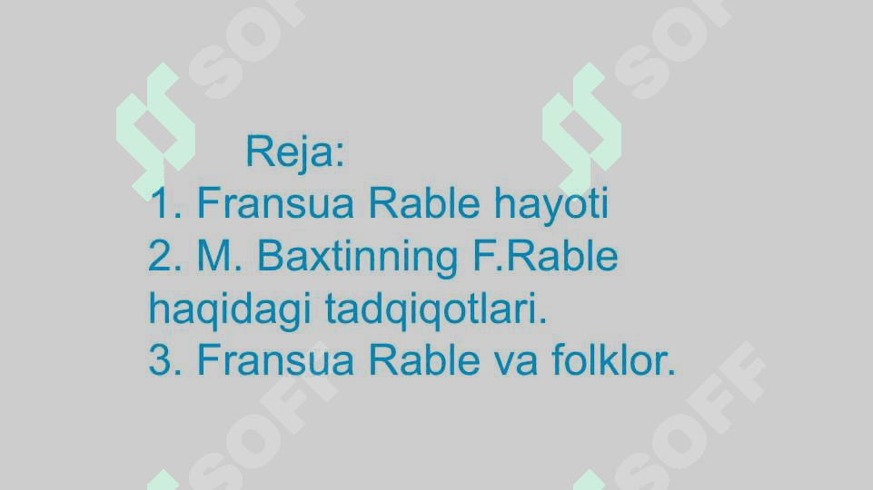 Fransua Rable va folklor munosabati M.Baxtin qarashida 2