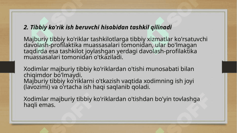 Cанпин 2387 Xodimlarni tibbiy ko‘rikdan o‘tkazish tartibi to‘g‘risida NIZOM 4
